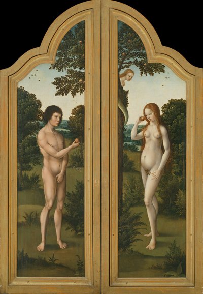 亚当和夏娃（木板绘画） 作者 Herri met de (c.1510 p.1550) Bles