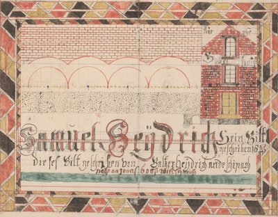 1845年为塞缪尔·海德里希画画（墨水，卫生和铅笔在纸上） 作者 Heydrich Baltzer