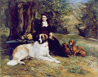 狗的女孩，1884年 作者 海伍德·哈迪