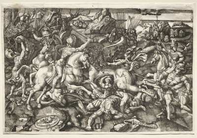 骑兵之间的战斗，1523年。 作者 赫罗尼默·霍普弗