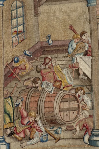 灵感源自希罗尼穆斯-博斯（Hieronymus Bosch）作品的挂毯，约 1560 年（金、银、丝绸和羊毛 作者 Hieronymus（之后）Bosch