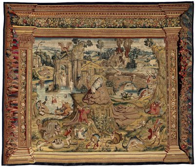 灵感源自希罗尼穆斯-博斯（Hieronymus Bosch）作品的挂毯，约 1560 年（金、银、丝绸和羊毛 作者 Hieronymus（之后）Bosch