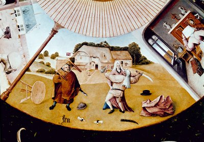 愤怒。七宗罪和最后的四件事》的细节（板面油画 作者 Hieronymus Bosch