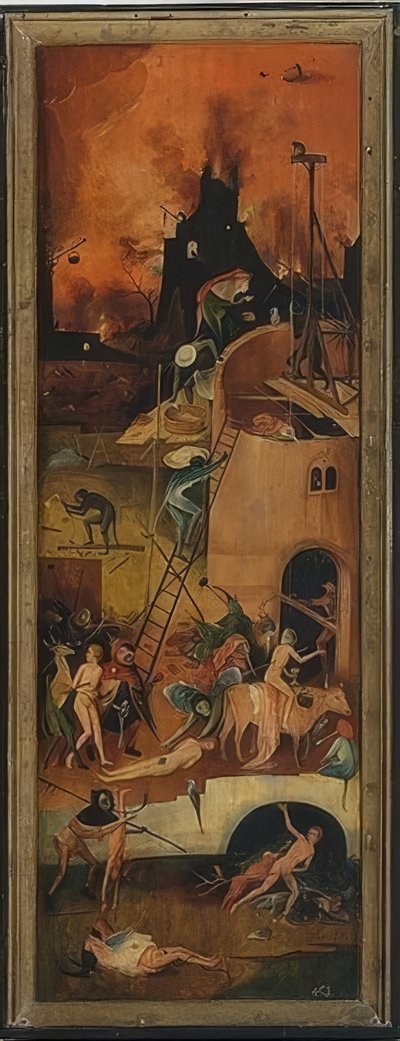 干草车（三联）。左面板。约于1515年 作者 Hieronymus Bosch