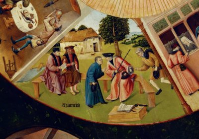 七个主要的罪和最后四个事 作者 Hieronymus Bosch