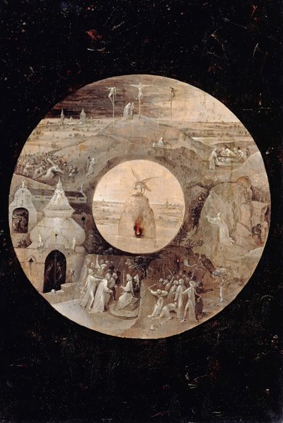 拔摩岛背面的传教士圣约翰。基督的受难c。 1505 作者 Hieronymus Bosch