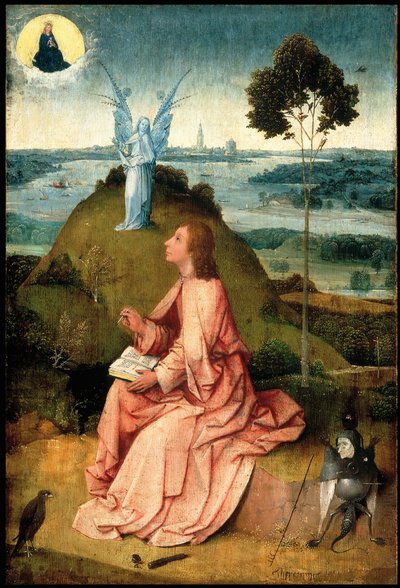拔摩岛上的传教士圣约翰c。 1505 作者 Hieronymus Bosch