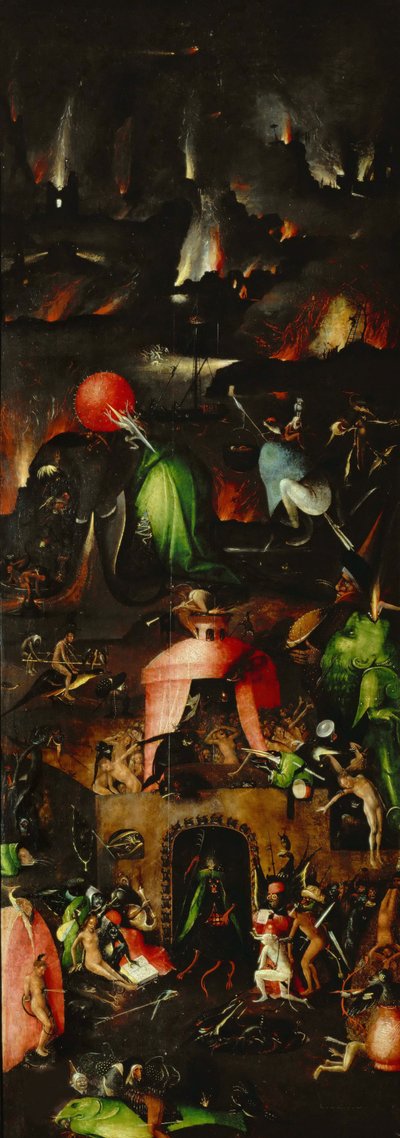 最后的审判》三联画，右面板，约1485年。 作者 Hieronymus Bosch