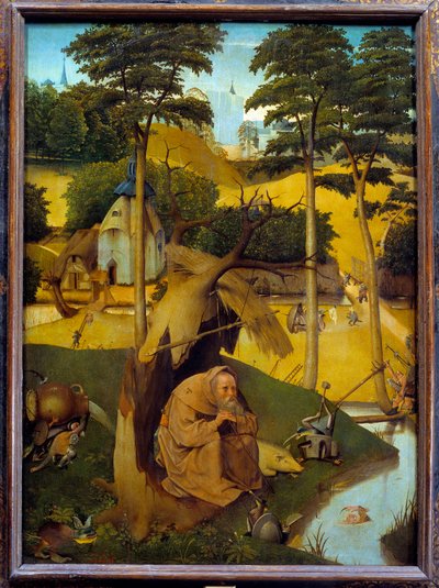The temptation of Saint Anthony The hermit Saint Anthony the Great (251-356) (or Saint Anthony the Hermit or Saint Anthony the Abbe) is subjected to the temptations of the Devil in the desert. Painting by Hieronymus Van Aeken (Aken) dit Jerome Bosch (1450- 作者 Hieronymus Bosch
