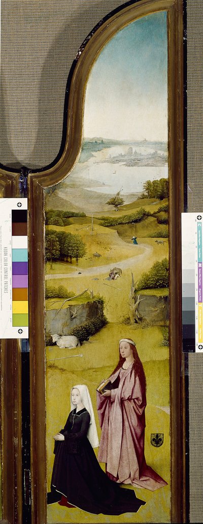 主显节三联画，有罗马的圣艾格尼丝和捐赠者（面板油画 作者 Hieronymus Bosch