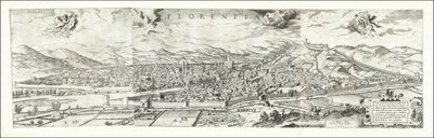 1557 年希罗尼穆斯-科克绘制的佛罗伦萨风景图，1601 年由保罗-范德胡夫出版 作者 Hieronymus公鸡