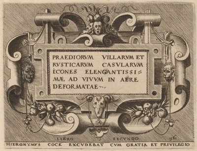 "Praediorum Villarum "的扉页 作者 Hieronymus公鸡
