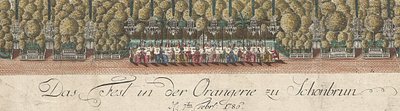 德语: 美泉宫桔园里的聚会 - 1786年2月7日 作者 Hieronymus Loschenkohl