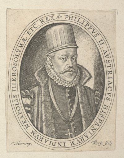 西班牙的菲利普二世（Phillip II），16世纪末-17世纪初（版画） 作者 Hieronymus或Jerome Wierix