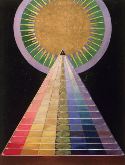 1915年，一系列祭坛画中的第一号无题 作者 Hilma af Klint