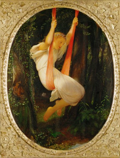 荡秋千的少女（木板绘画） 作者 伊波利特 (1797 1856) 德拉罗什