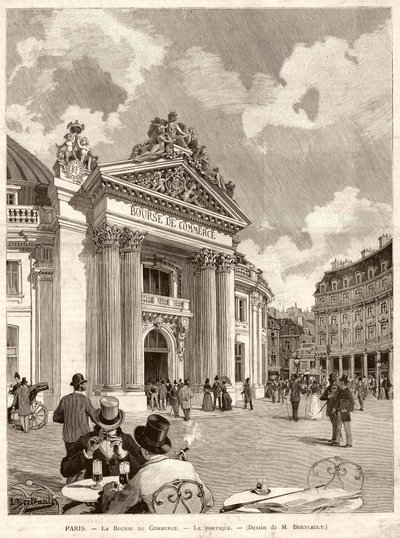 1889年在巴黎的证券交易所。M. Berteault的绘图 作者 希波利特·贝尔托（Hippolyte Berteaux）