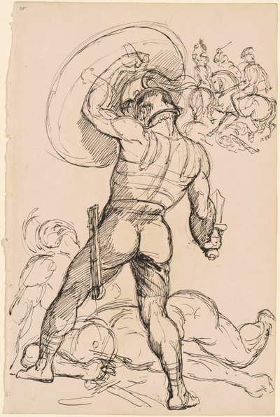 战斗中的古罗马战士 作者 希波利特（Hippolyte）Lalaisse