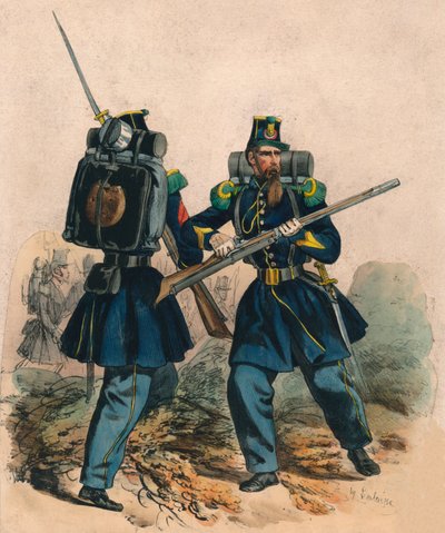 Chasseurs 19世纪中后期的染色。 作者 希波利特（Hippolyte）Lalaisse
