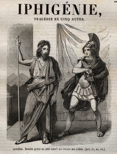 Iphigenie tragedie de Jean Racine - 《Oeuvres de Jean Racine》中的雕版，由Pauquet绘制，Emile de La Bedolliere作了说明 - 1851年 作者 希波吕特·路易斯·鲍奎特