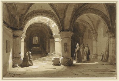 有修士的修道院拱顶 作者 Hippolyte Victor Valentin Sebron