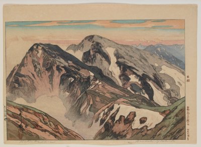 大正时代《日本阿尔卑斯山十二景》系列中的羽鸟山 作者 吉田博史
