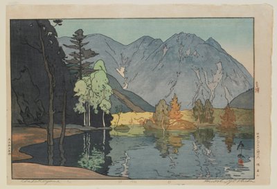 穗高山，出自大正时代日本阿尔卑斯山十二景系列 作者 吉田博史