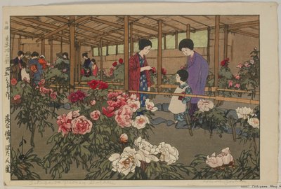 德川牡丹园，出自昭和时代东京十二景系列 作者 吉田博史