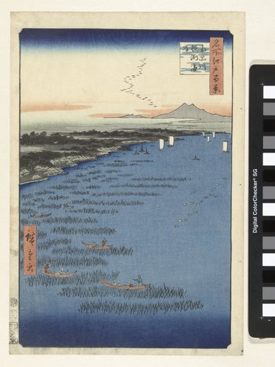 南品川鲛津海岸
南品川 Samezu kaigan（物品上的标题）
江户百景（系列标题）
名所江户百景（文物上的系列名称） 作者 鱼屋英吉