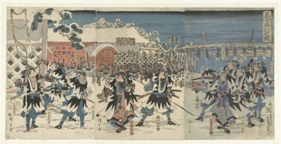 没有首领的忠诚武士的复仇
岸上的泷口（物名） 作者 歌川广重 (I)