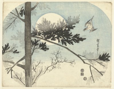 杜鹃和松树 作者 歌川广重 (I)