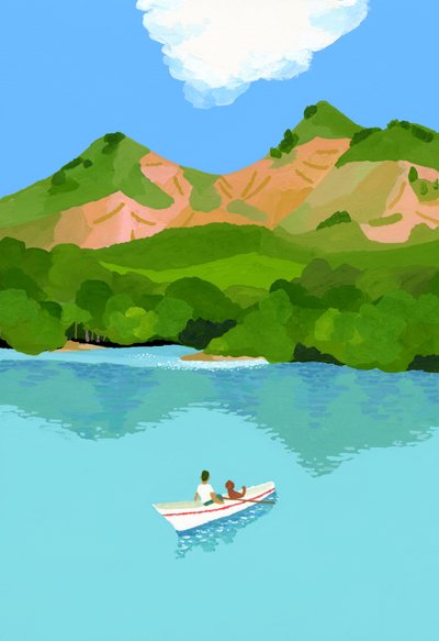summer vacation in the mountains and boats 作者 井筒宏之
