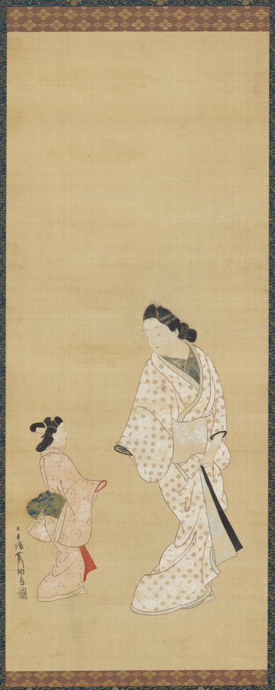 余卓和一个女孩，1688-1697。 作者 菱川诸房