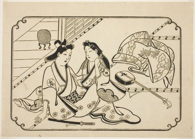 音乐过后》，选自无标题的 12 幅情色版画系列 作者 菱川师信