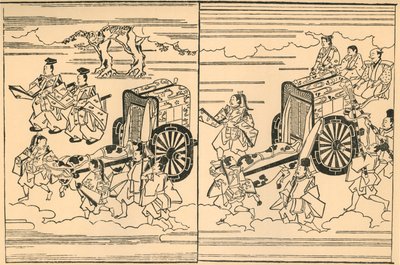 牛车厢，1663年，1924年。 作者 菱川师信