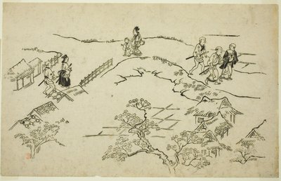 埃蒙山，选自 "吉原的出现（吉原之蝶）"系列 作者 菱川师信
