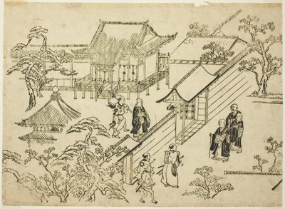 本坊，选自 "上野赏花图 "系列 作者 菱川师信
