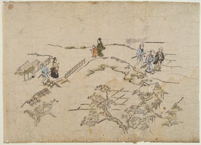 Yoshiwara no Tei，c.1680（彩色木版画） 作者 菱川师信