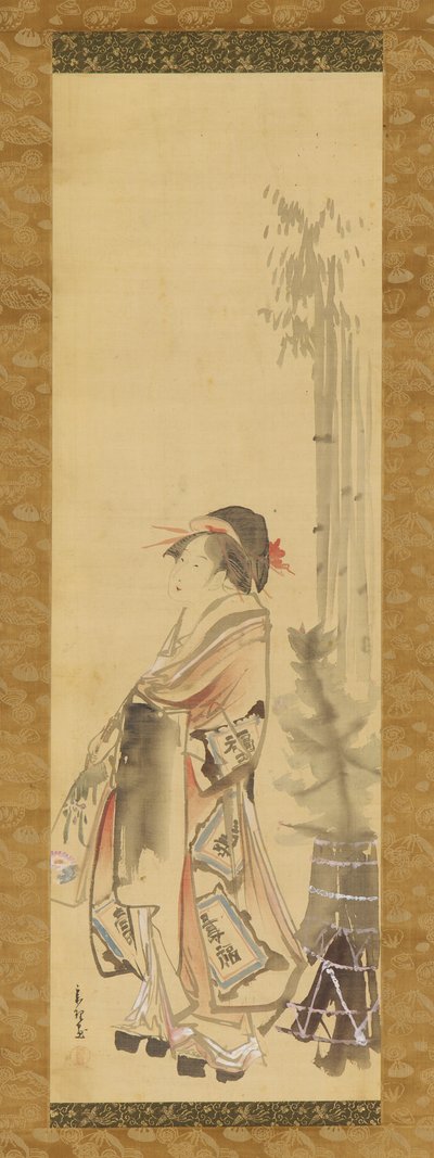 踢毽子的女孩，1615-1868。 作者 久川S