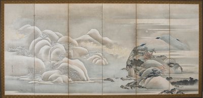 风景：四季中的两个季节，秋天和冬天，江户时期，18世纪末至19世纪初。 作者 久川S
