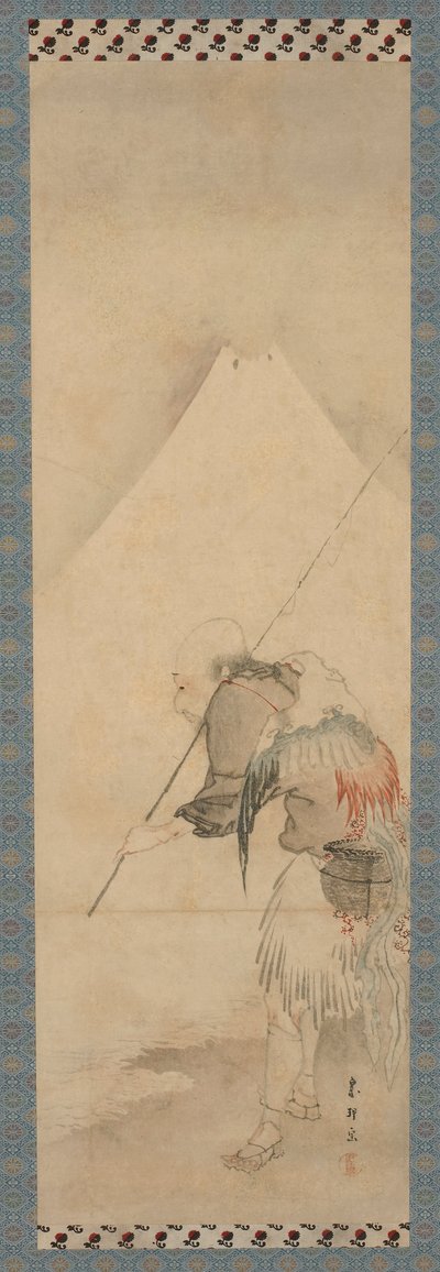 渔夫白龙和富士山，江户时代，1770-1820。 作者 久川S
