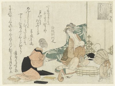 给婴儿喂奶的妇女 作者 千凤州芦之