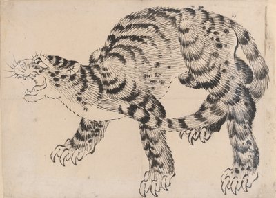 虎，19世纪。 作者 北斋学校。