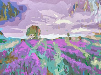 Obscura 景观 - 6，2024 年（亚麻布油画） 作者 霍莉·博鲁克