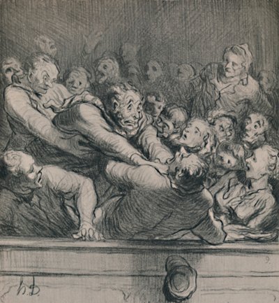1946年，大约在1864年，在上层画廊进行文学讨论 作者 奥诺雷·杜米埃