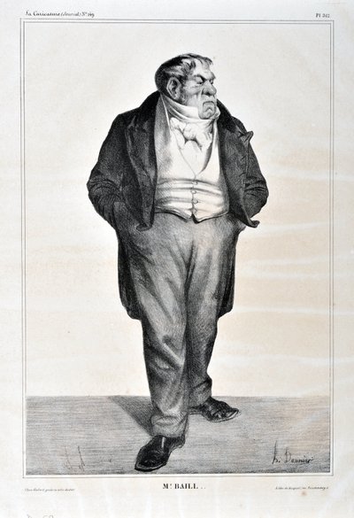 奥诺尔-杜米埃（1808-1879）的作品。Charivari》可以追溯到1833年：Serie Celebrites de la caricature "Mr. Baill..."马赛隆尚宫美术博物馆，马赛 作者 奥诺雷·杜米埃