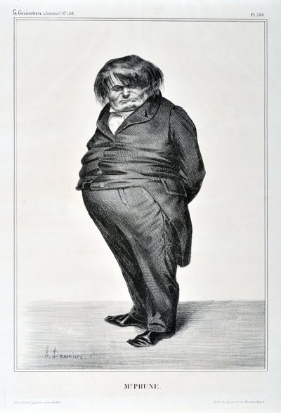 霍诺尔-杜米埃（1808-1879）的作品。Charivari的日期是1833年：Serie Celebrites de la Caricature "M. Plum" MUSEE DES BEAUX ARTS - PALAIS LONGCHAMP, MARSEILLE 作者 奥诺雷·杜米埃