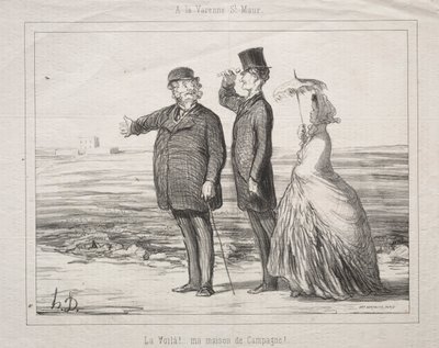 在Varenne-Saint-Maur：看！这是我在乡下的房子，1862年。 作者 奥诺雷·杜米埃