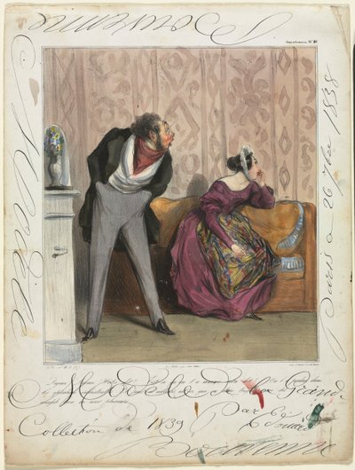 Caricaturana板36：从什么开始！从何而来！你的嫁妆...，1837年。 作者 奥诺雷·杜米埃