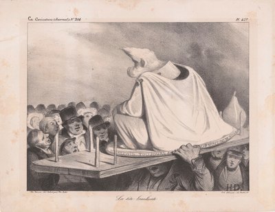 法国国王路易-菲利普一世（1773-1850）的漫画，1834年。 作者 奥诺雷·杜米埃